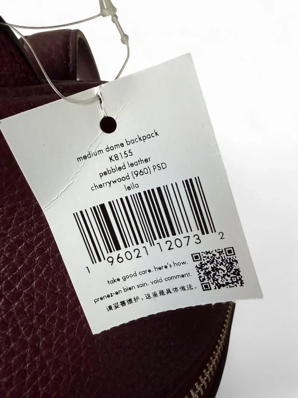 kate spade Pebbled Leather Backpack in Burgundy